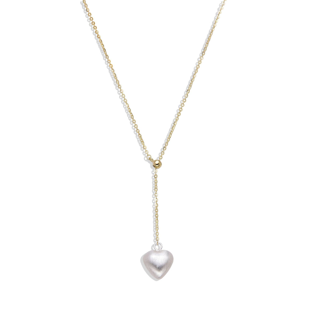 18k Gold Plated 925 Silver with Pearl Heart Pendant Necklace.-Necklaces-GULI GULI