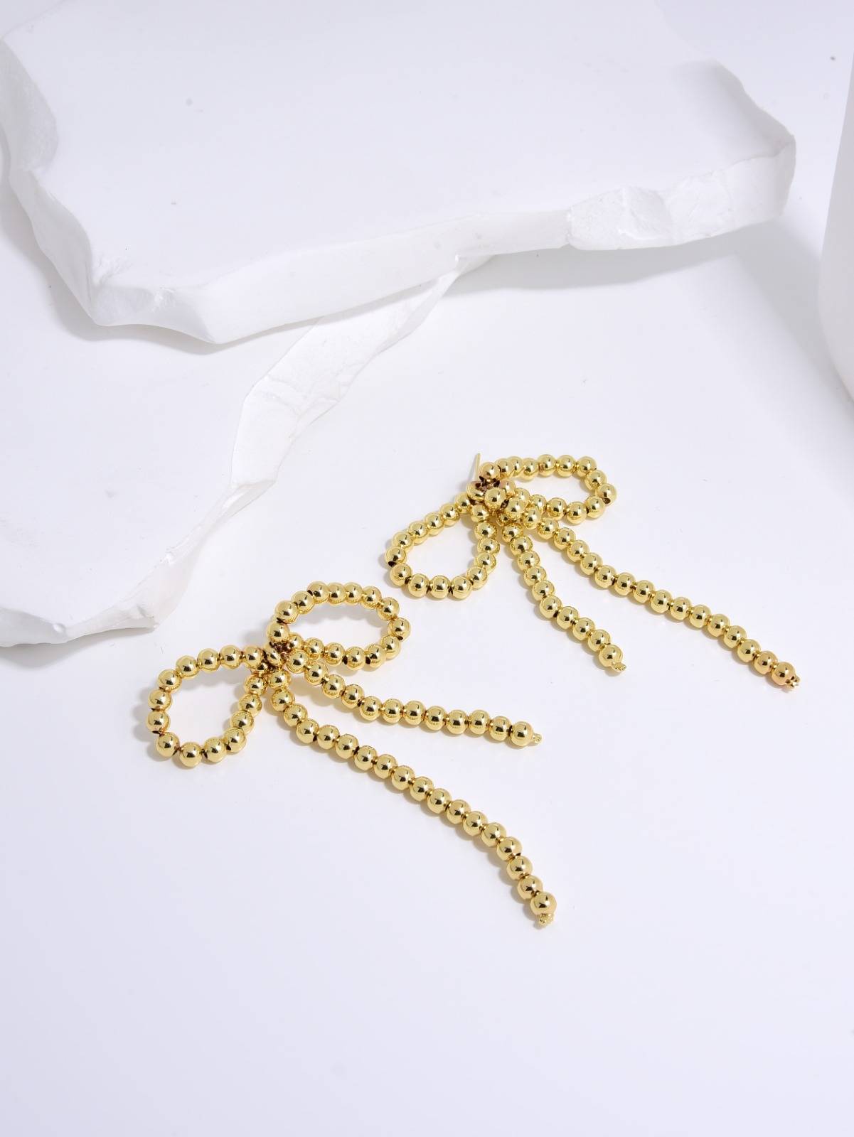 18k Gold Plated Bow Earrings-Earrings-TINA