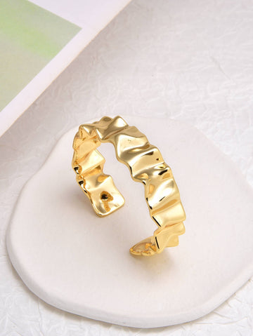 18k Gold Plated Cooper Wave Design Bracelet-Bracelets-YIWU ZOSEN