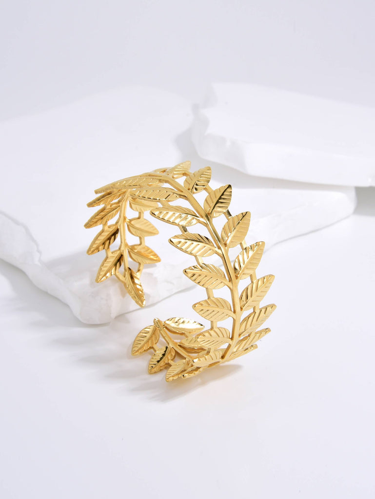 18k Gold Plated Leaf Design Bracelet-Bracelets-kKT