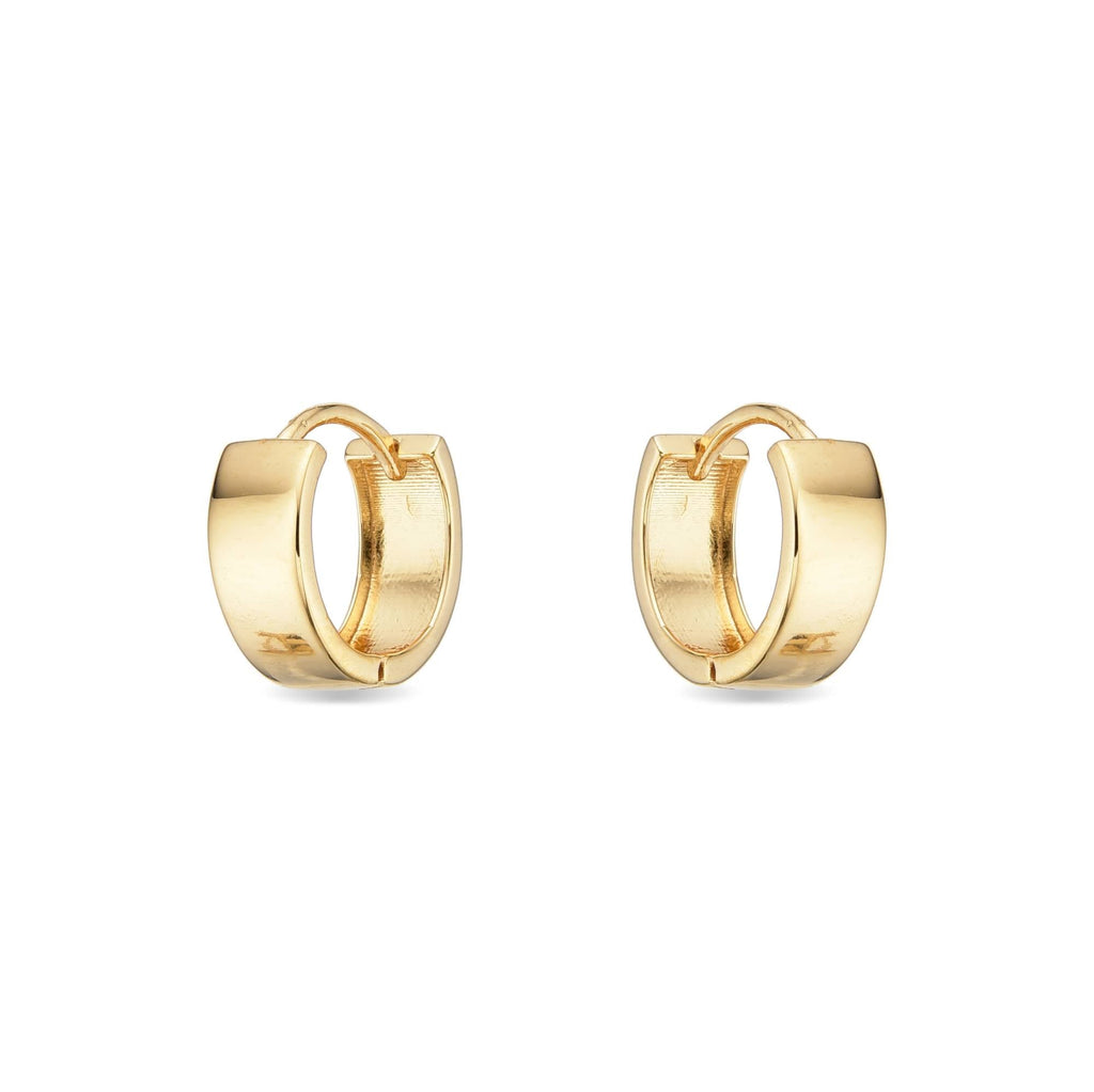 18k Gold Plated Sterling Silver Huggies Hoop Earrings-Earrings-GULI GULI