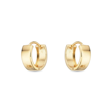 18k Gold Plated Sterling Silver Huggies Hoop Earrings-Earrings-GULI GULI