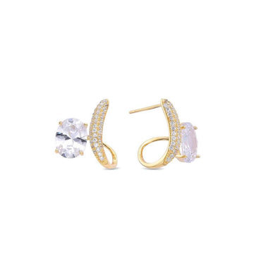 18k Plated Sterling Silver Curved Earrings-Earrings-GULI GULI