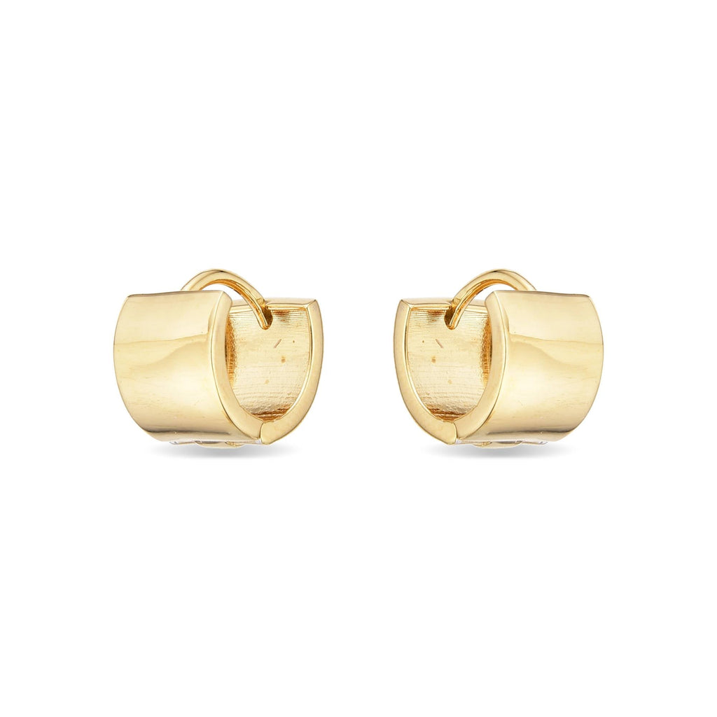 18k gold plated sterling silver huggies earrings-Earrings-GULI GULI