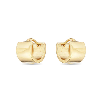 18k gold plated sterling silver huggies earrings-Earrings-GULI GULI