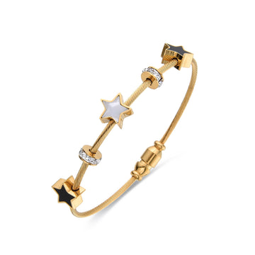 24k Gold Fashion Star Bracelet with Zirconia-Bracelets-NEW WEI