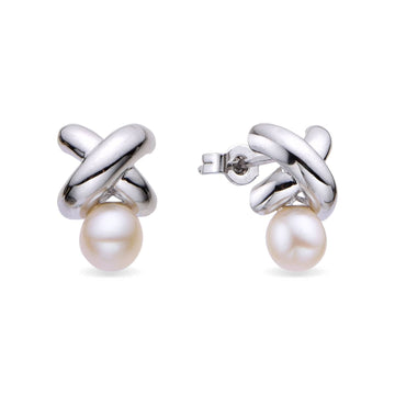 925 Silver Earrings with Cultured Pearl-Earrings-YIA SILVER