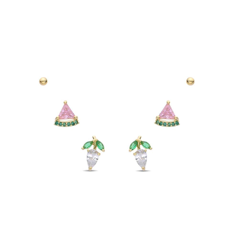 925 Sterling Silver Earrings with Watermelon Design-Necklaces-GULI GULI