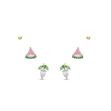 925 Sterling Silver Earrings with Watermelon Design-Necklaces-GULI GULI