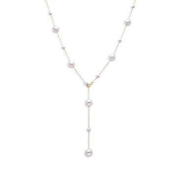 925 Sterling Silver Necklace Perfect Pearls 18K Gold Plated.-Necklaces-GULI GULI