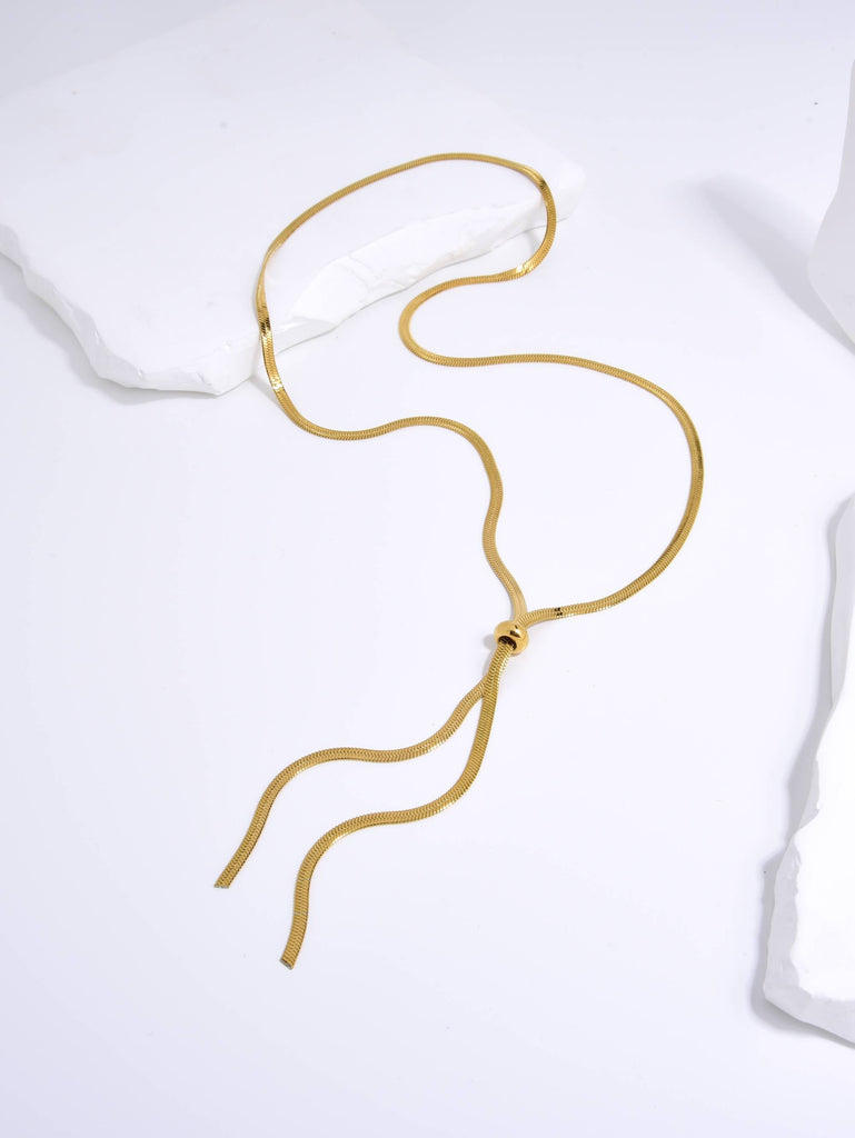 Adjustable Necklace Made of Stainless Steel with 18k Gold Plating-Necklaces-kKT