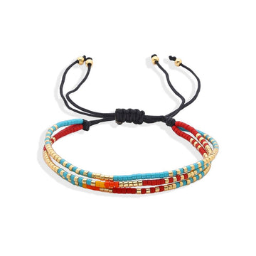 Adjustable Thread Bracelet with Colorful Miyuki Beads: Style that Fits!-Bracelets-BOJO