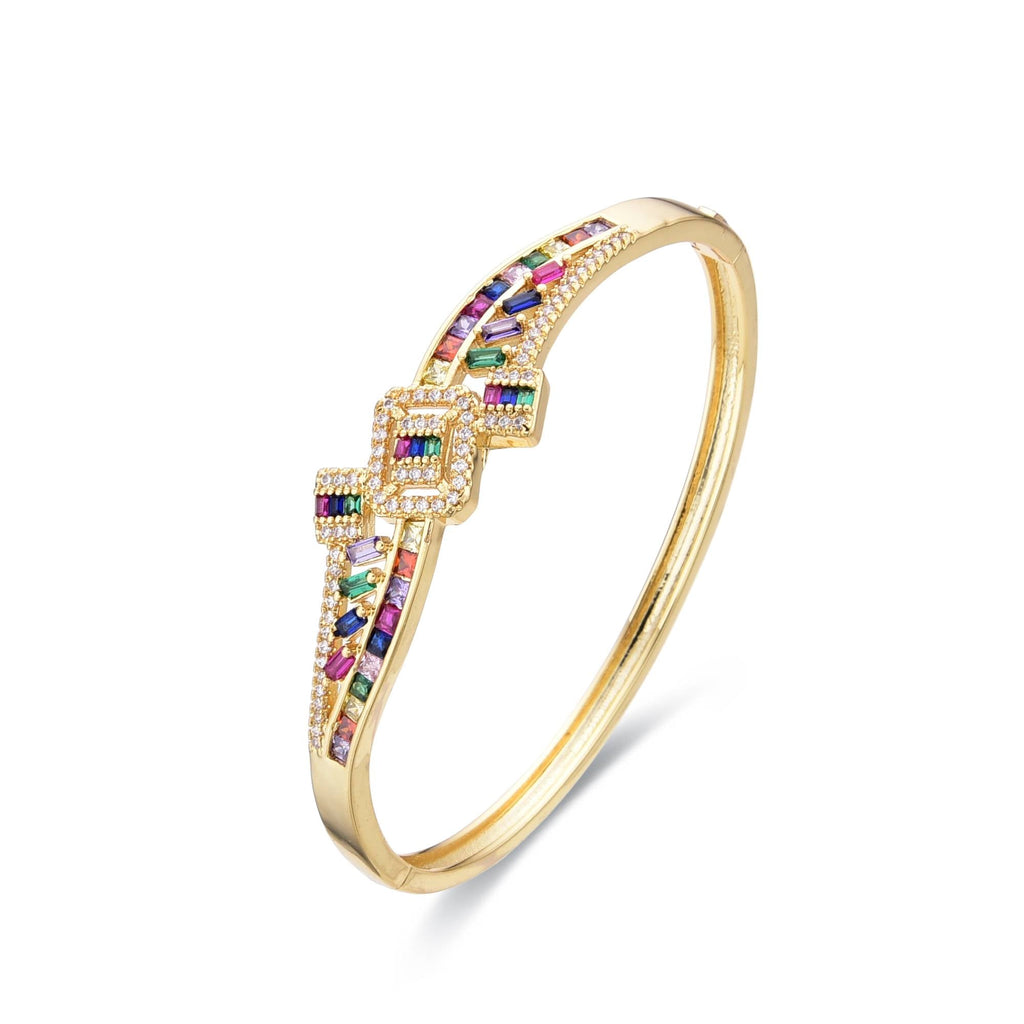 Bangle Multicolor in Gold Fashion with Zirconia-Bracelets-LANDCICA