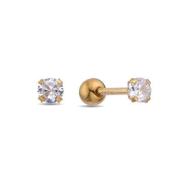 Bar Earrings with Small Zirconia in 925 Silver with 18k Gold Plated-Earrings-GULI GULI