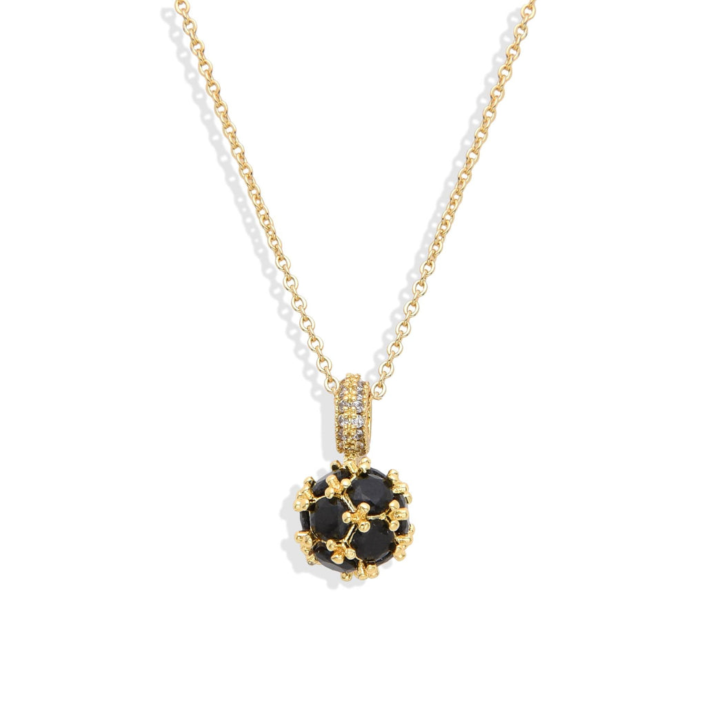 Black Zircon Pendant Necklace 18k Gold Fashion-Necklaces-LANDCICA