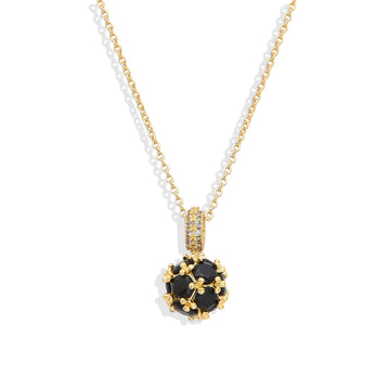 Black Zircon Pendant Necklace 18k Gold Fashion-Necklaces-LANDCICA