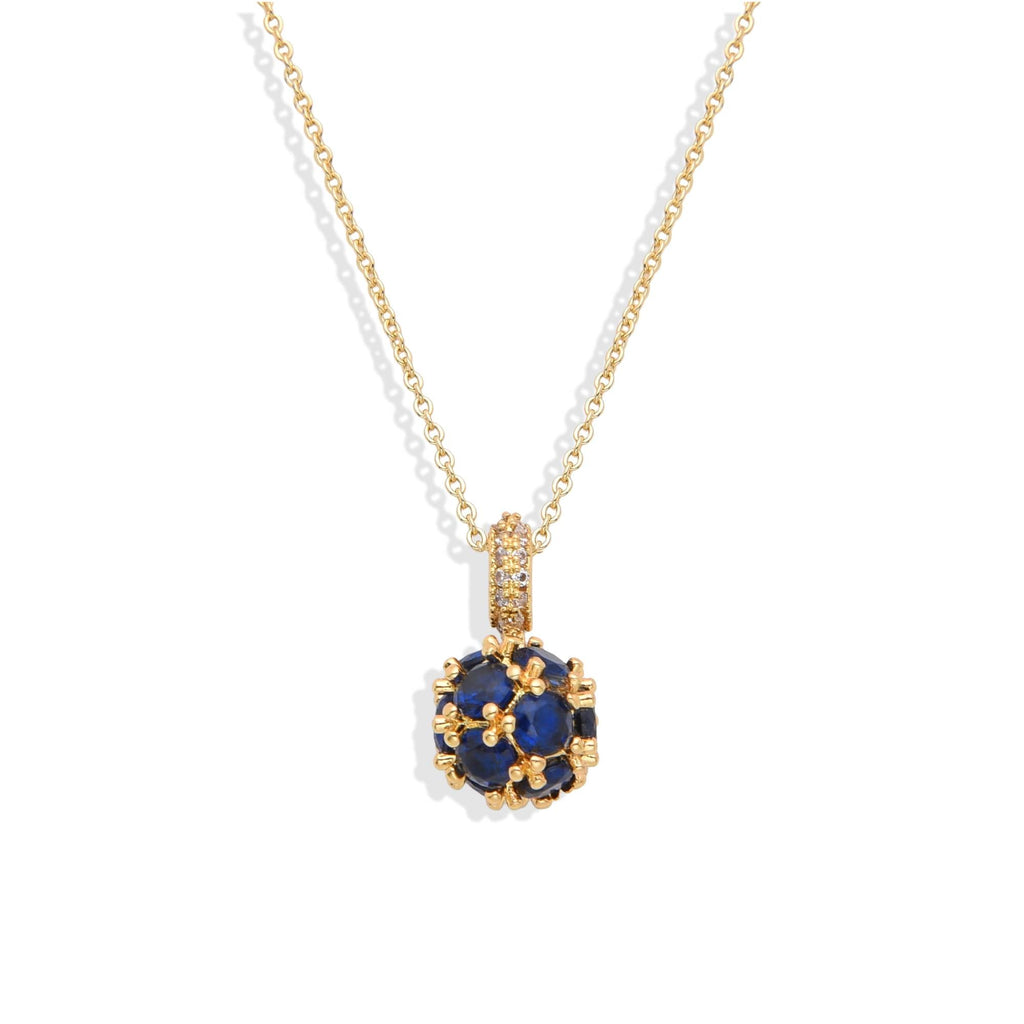 Blue Zircon Pendant Necklace 18k Gold Fashion-Necklaces-LANDCICA