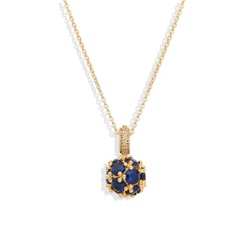 Blue Zircon Pendant Necklace 18k Gold Fashion-Necklaces-LANDCICA