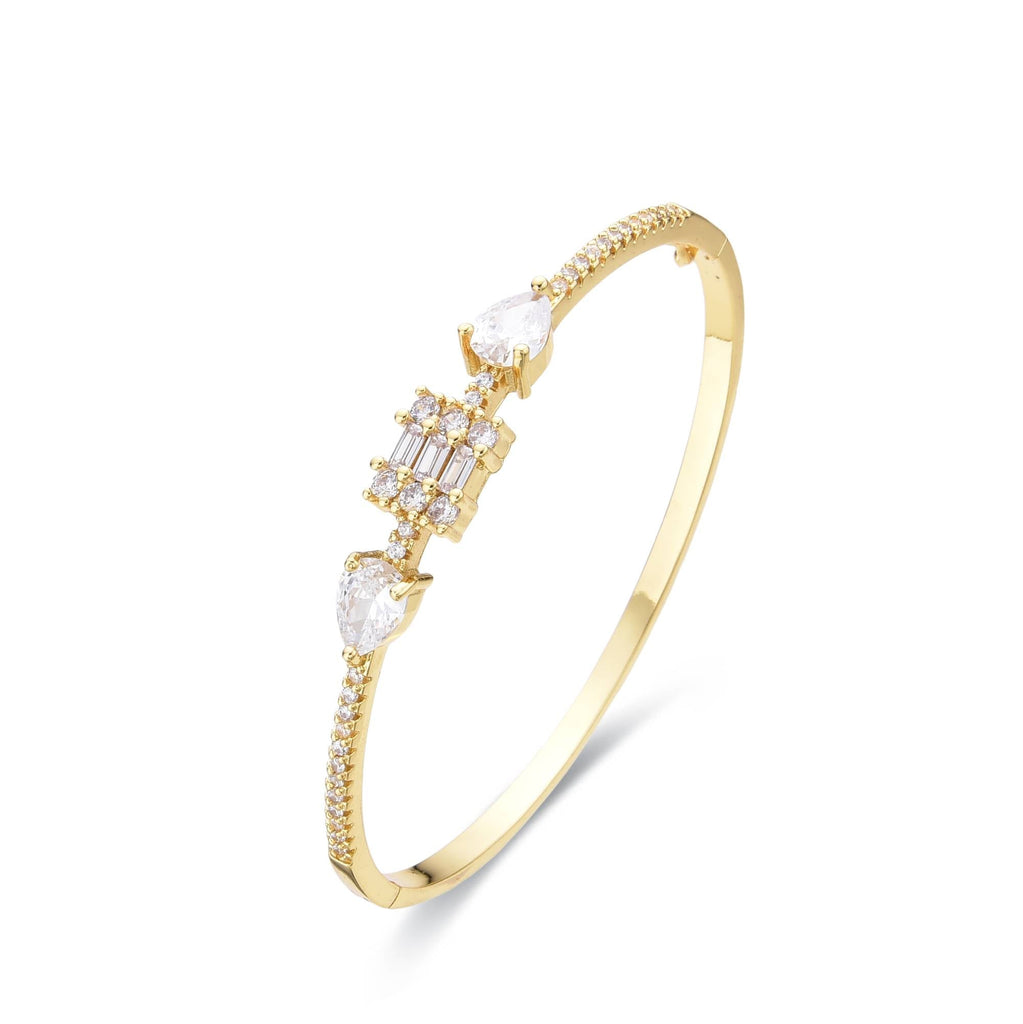 Bracelet 18k Gold Fashion with Clear Zircons Drop-Bracelets-LANDCICA