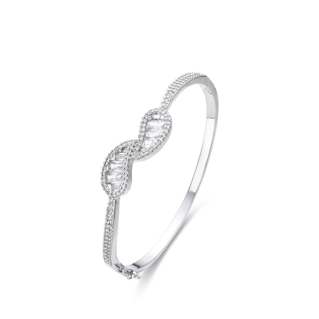 Bracelet Zirconia Clear in Silver Fashion-Bracelets-LANDCICA