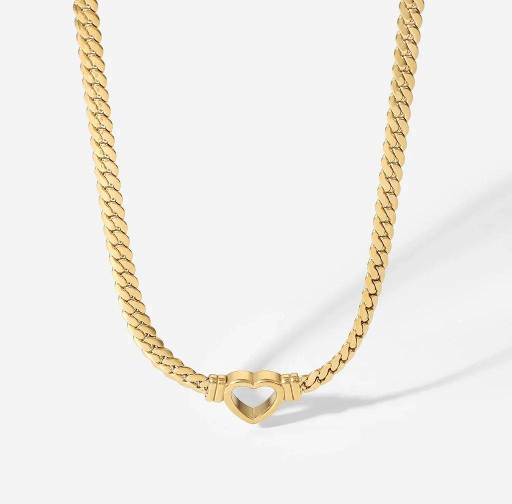 Braided Heart Necklace in Stainless Steel-Necklaces-kKT