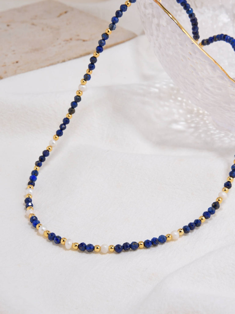 Celestial Pearl and Semi-Precious Stone Necklace A touch of Sky and Sea-Necklaces-YIWU SHUO QIPEARL