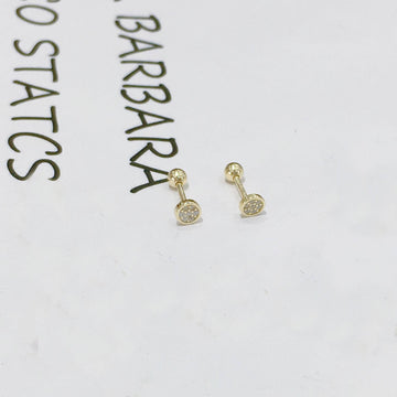 Circular Piercing Style Earrings with Zirconia in 925 Silver and 18k Gold Plated-Earrings-GULI GULI