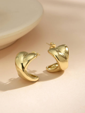 Classic Cooper Earrings with 18k Gold Plating-Earrings-ZIRCONIA