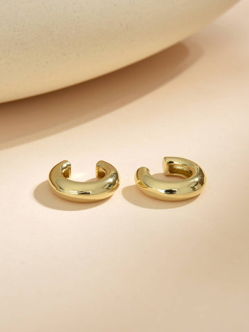 Classic Hoop Earcuff in Cooper and 18k Gold Plated-Earrings-ZIRCONIA