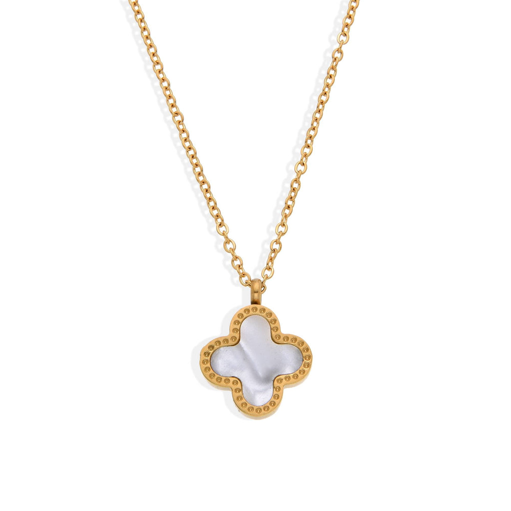 Clover Necklace 24k Gold Fashion with Crystal-Necklaces-NEW WEI