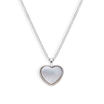 Crystal Heart Necklace in 925 Sterling Silver-Necklaces-GULI GULI