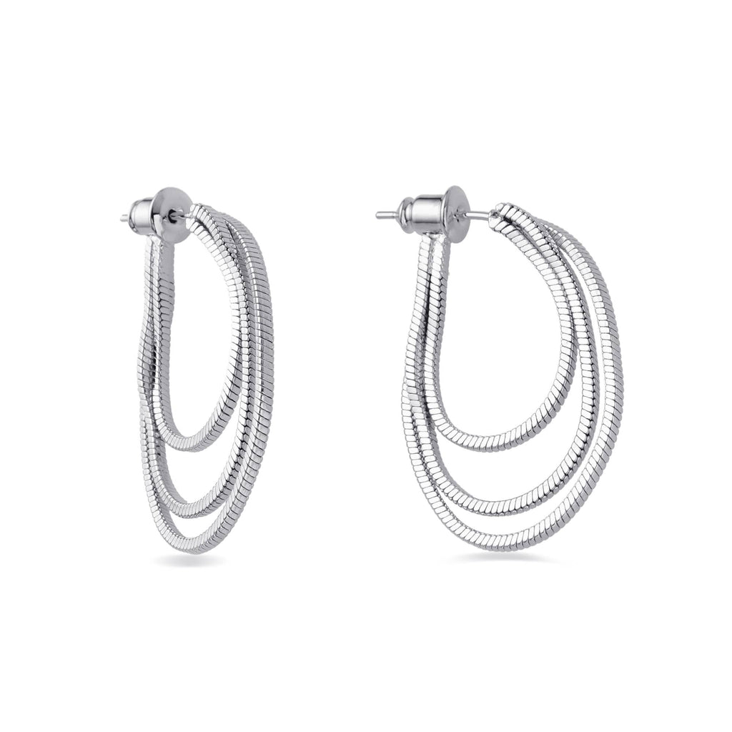 Dangling Chains Design Silver Fashion Earrings.-Earrings-NEW WEI