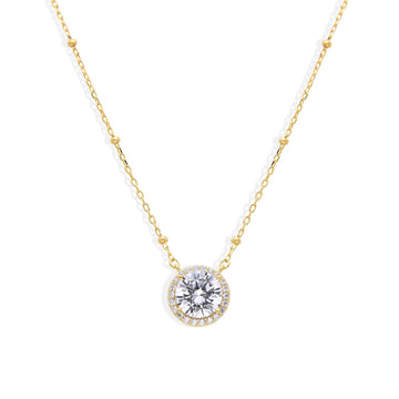 Dazzling Zircons Necklace in 18k Gold Plated 925 Sterling Silver-Necklaces-GULI GULI