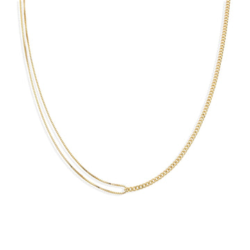 Double Chain Necklace in 18k Gold Plated 925 Sterling Silver-Necklaces-GULI GULI