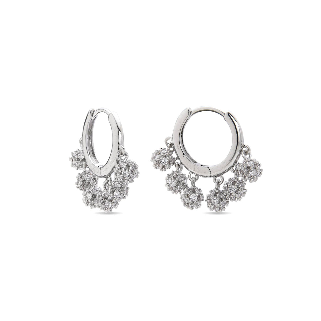 Earrings Silver Fashion With Hoop Design and Micro Zircons.-Earrings-NEW WEI