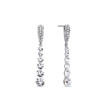 Earrings Silver Fashion with Long Zircon.-Earrings-NEW WEI