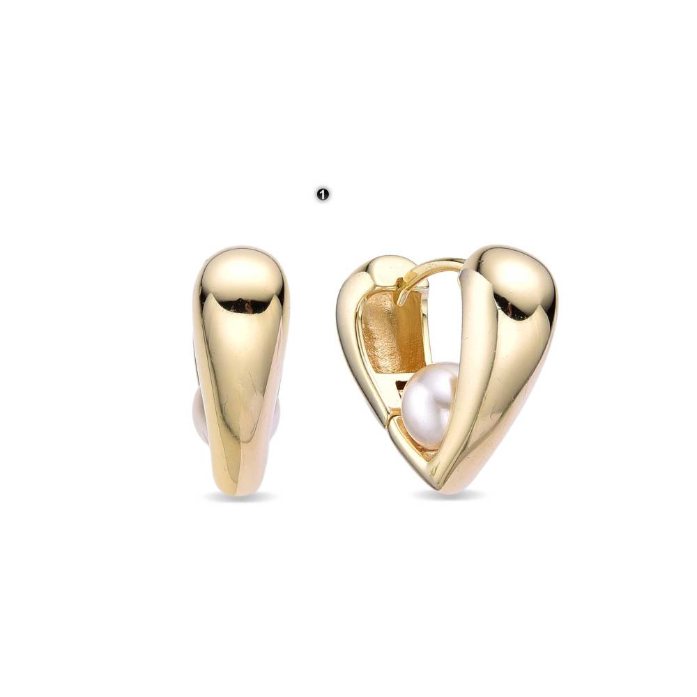 Elegant 18k Gold Plated Sterling Silver Pearl Earrings-Earrings-GULI GULI