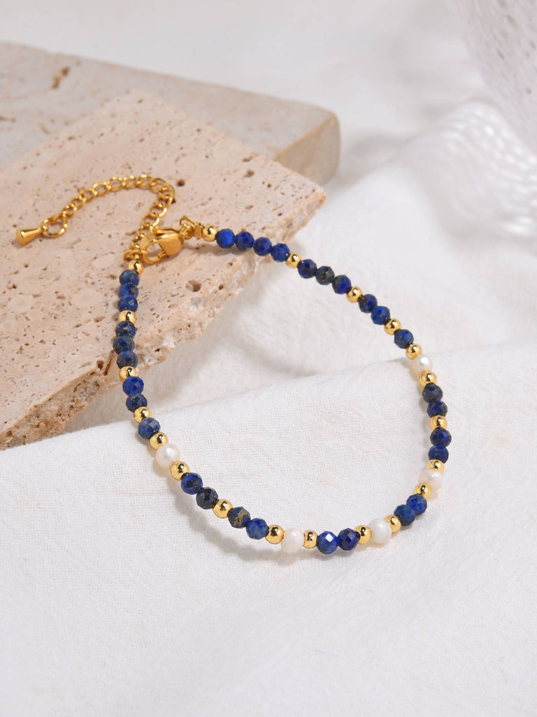 Elegant Blue Pearl and Semi-Precious Stone Bracelet-Bracelets-YIWU SHUO QIPEARL