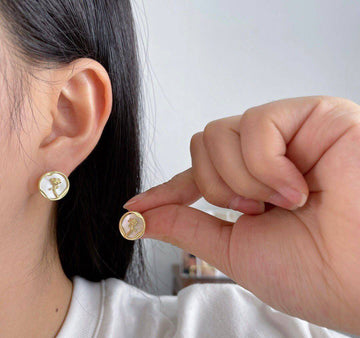 Elegant Rose Earrings in Baroque Pearl in 925 Silver with 18k Gold Plating-Earrings-GULI GULI