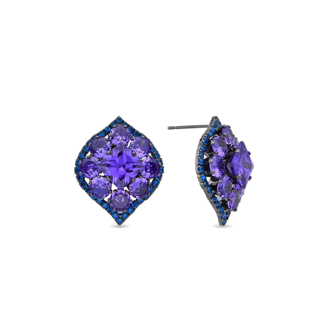 Exquisite Earrings with Purple Zirconias: Elegance and Glamor in a Single Detail.-Earrings-NEW WEI