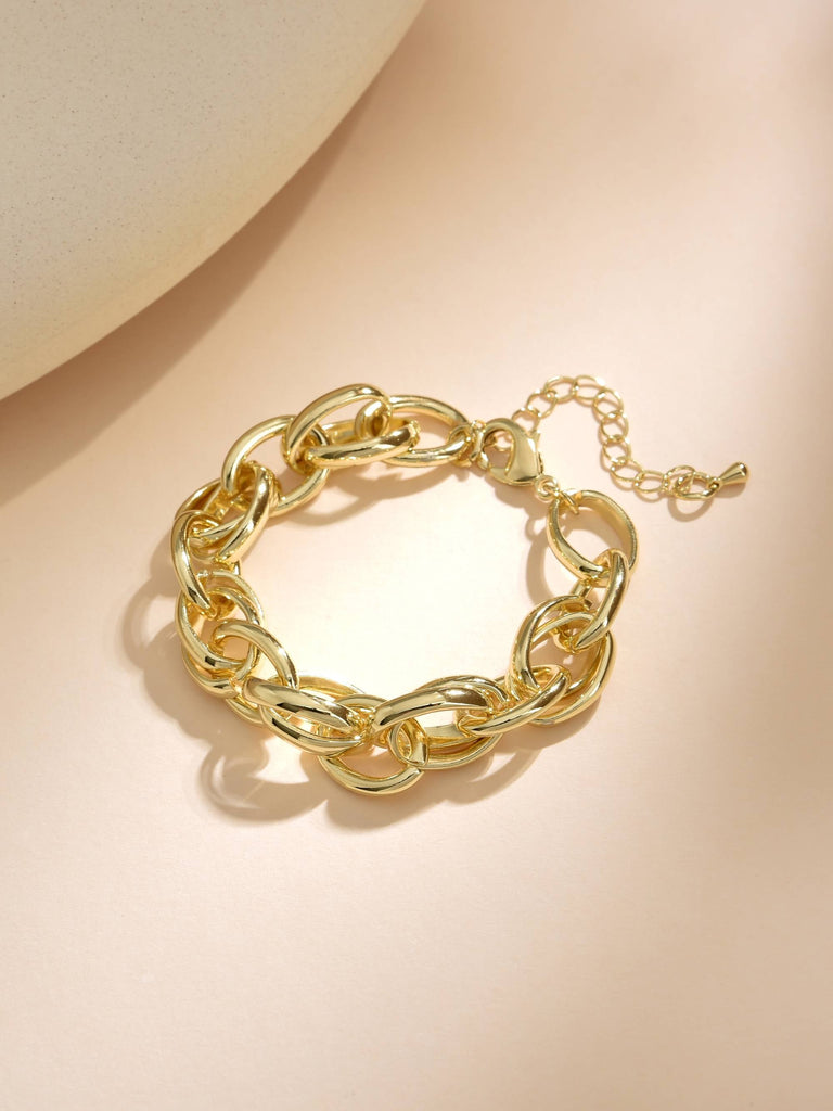 Fashionable and Versatile Bracelet with Interlocking Oval Link Design.-Bracelets-ZIRCONIA