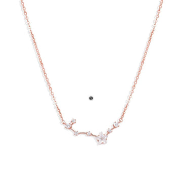 Flower Bouquet Pendant Necklace Rose Gold Sterling Silver Faceted Zircons.-Necklaces-GULI GULI