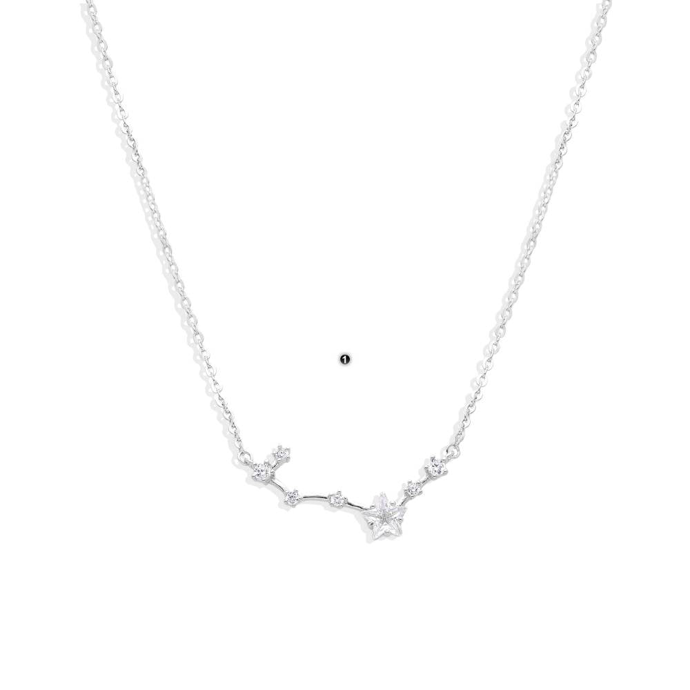 Flower Bouquet Pendant Necklace Sterling Silver Faceted Zircons.-Necklaces-GULI GULI