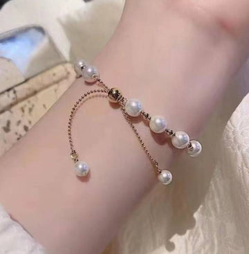 Gold Fashion Pearls Bracelet with Adjustable Design.-Necklaces-NEW WEI