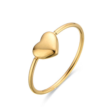 Gold Fashion Ring with Heart-Rings-NEW WEI