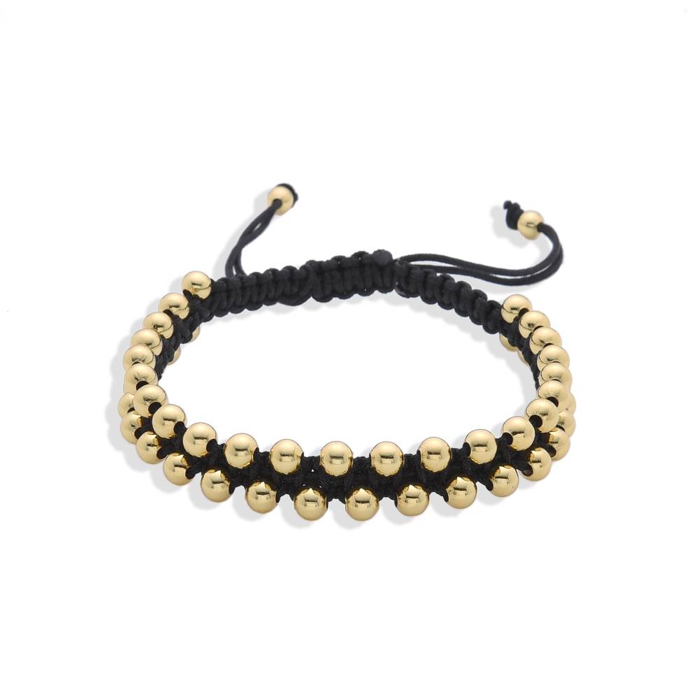 Gold-Filled and Rope Bracelet with Black Woven: Versatility Design-Bracelets-BOJO