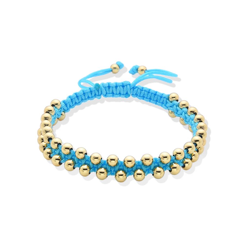 Gold-Filled and Rope Bracelet with Blue Woven: Versatility Design-Bracelets-BOJO