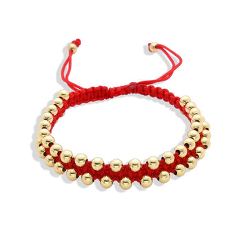 Gold-Filled and Rope Bracelet with Red Woven: Versatility Design-Bracelets-BOJO