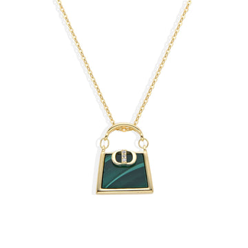 Green Handbag Necklace 18k Gold Plated 925 Sterling Silver with Crystal-Necklaces-GULI GULI