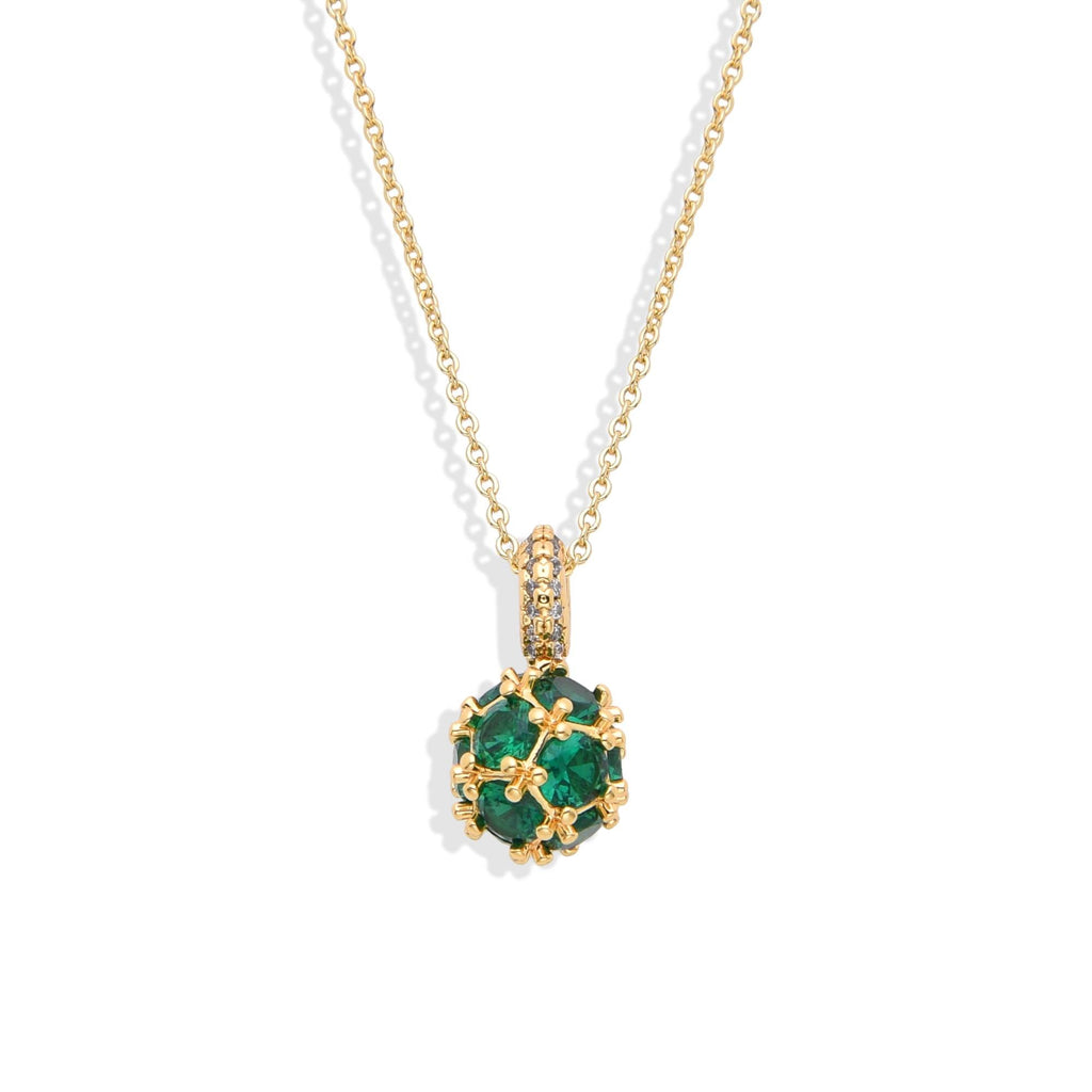 Green Zircon Pendant Necklace 18k Gold Fashion-Necklaces-LANDCICA